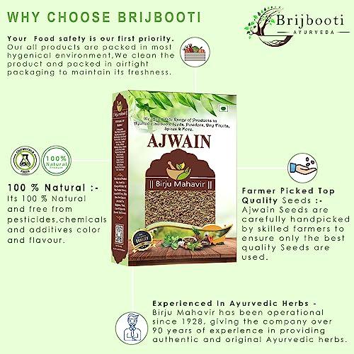 BrijBooti BrijBooti Ajwain Moti - Ajwain Whole - Ajwain - Trachyspermum Ammi - Carom Seed - 100 Gr