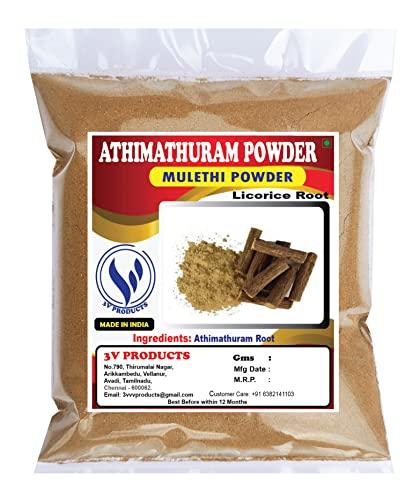3V PRODUCTS Athimathuram Powder 50g | Mulethi | Licorice | Glycyrrhiza Glabra