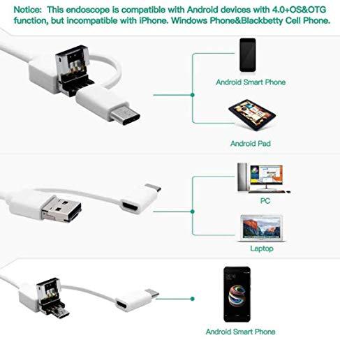 IKTU Iktu Otoscope Ear Cleaner USB Endoscope, 720P HD Visual Ear Spoon Digital Ear Camera, 3 in 1 Borescope Inspection Earwax Removal Cleaning Tool with 6 LED Lights for Android,Windows,MAC,Tablet