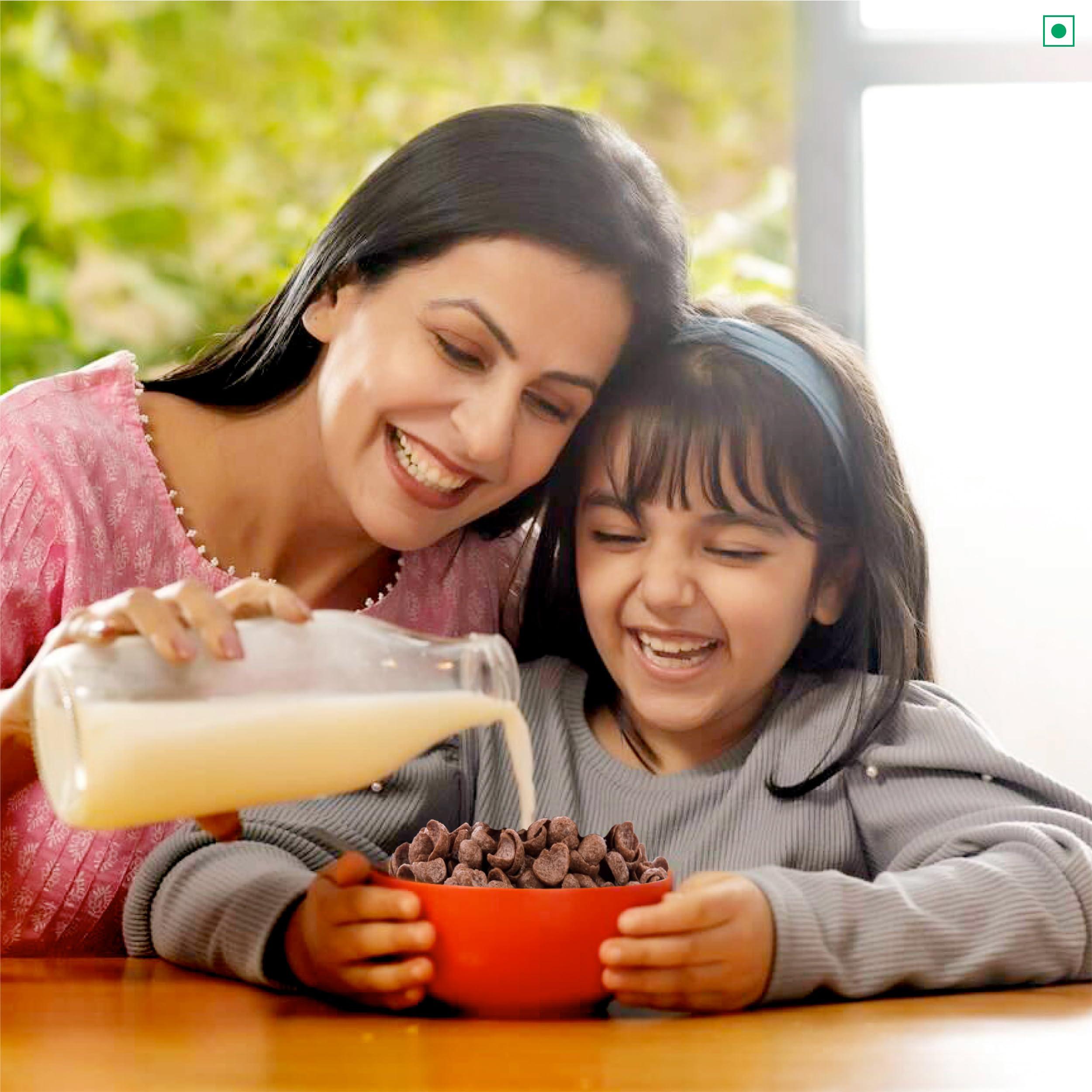 KWALITY Kwality Choco Flakes 375g (Pack 2) | Made with Whole Wheat, 0% Maida | Source of Protein & Fiber | Richness of Chocolate | Healthy Food & Breakfast Cereal for Kids