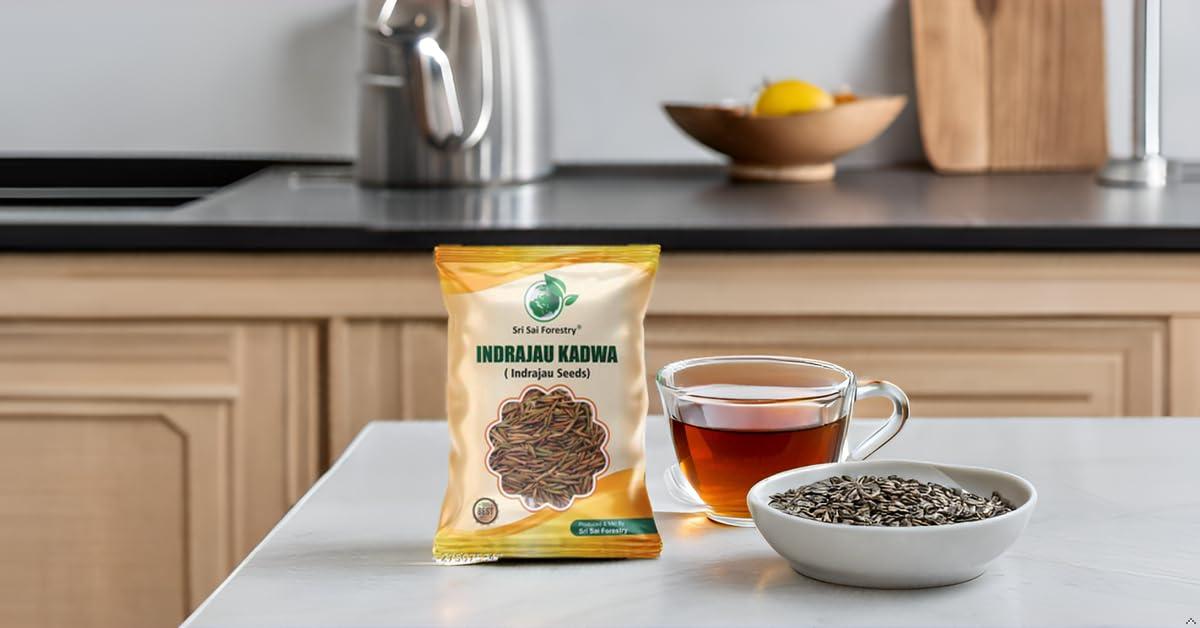 SRI SAI FORESTRY SRI SAI FORESTRY Indra jau Kadwa Seeds | Inderjo Kadwa | Indrajav | Indrajao - 100G