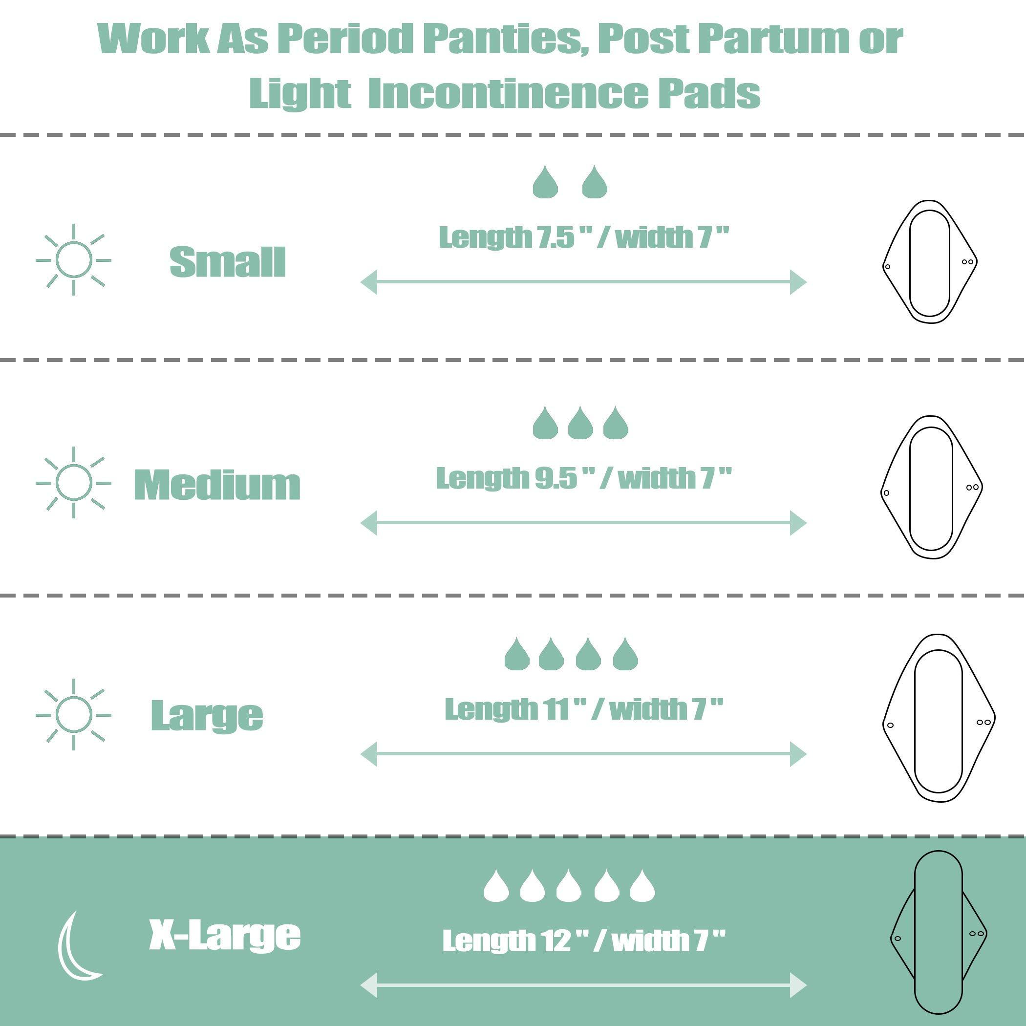 wegreeco Wegreeco Bamboo Reusable Sanitary Pads (Stylish Pattern) - Cloth Sanitary Pads | Light Incontinence Pads | Reusable Menstrual Pads - 6 Pack Pads, 1 Cloth Mini Wet Bag (Small, Flower 02)