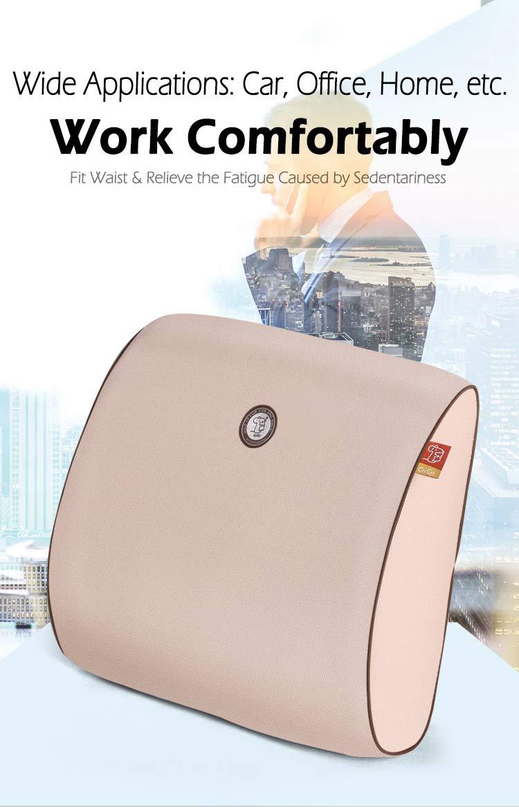 GiGi GiGi G-1066B 100% Pure Memory Foam Back Cushion, Orthopedic Design for Lower Back Pain Relief-Lumber Support Pillow Ideal for Home/Office Chair, Car Seat(Grey)