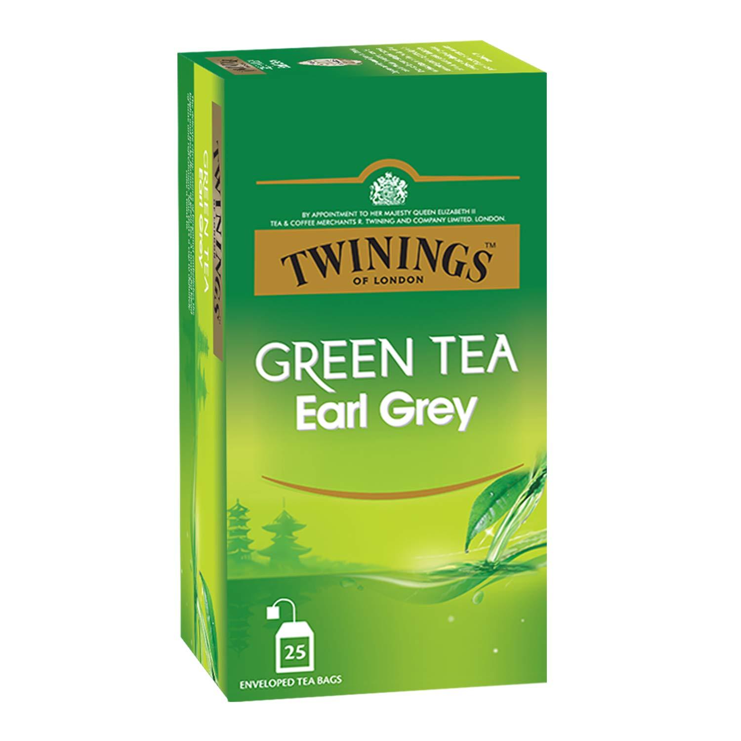 Twinings Twinings Green Tea Earl Grey, 25 Teabags, Green Tea, Delicate Citrus, Bright & Perky