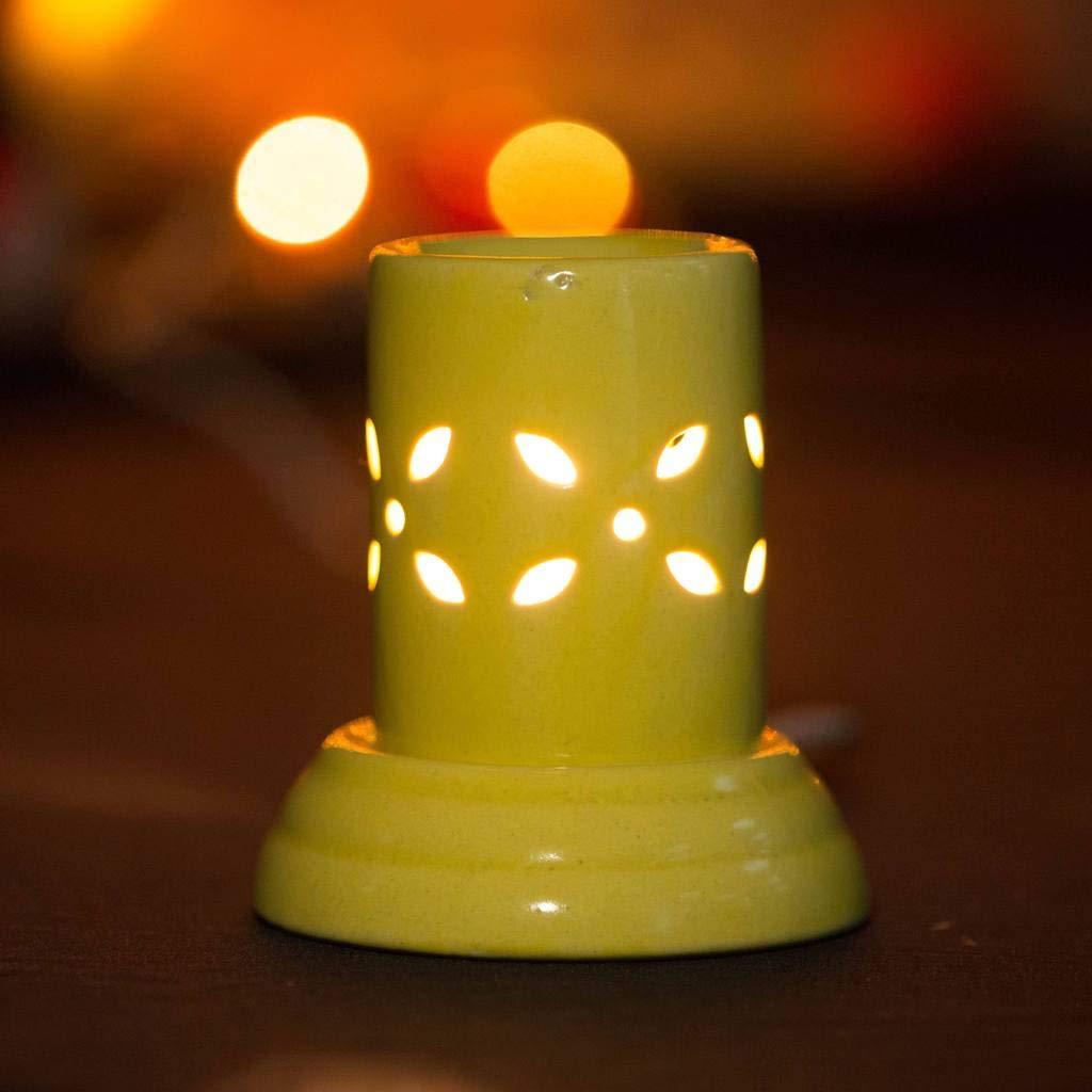 Lyallpur Stores Electric Flower Ceramic Diffuser- Yellow Color | Pack Consists of 1 Diffuser With 1 Fragrance Oil Free | By Yesno.in