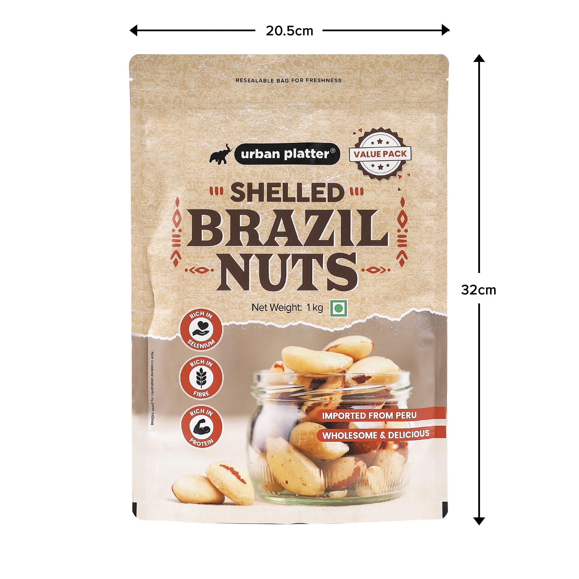 urban platter Urban Platter Exotic Brazil Nuts, 1Kg [ Grade A | Rich in Selenium]