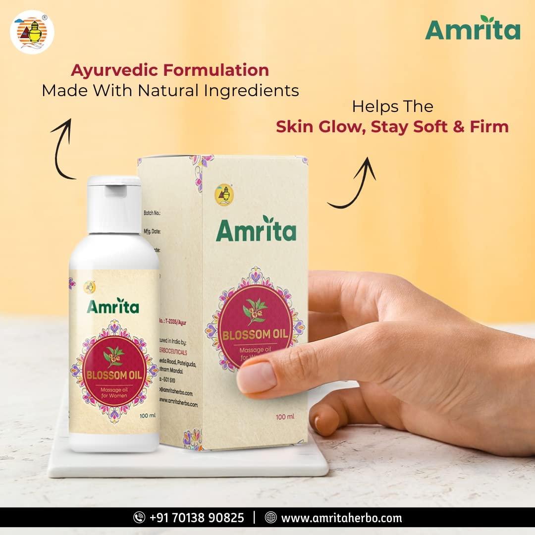 Amrita Amrita Blossom Oil | 100 ml | Massage Oil for Women | Relaxes Muscles & Improves Blood Circulation | Improves Skin Appearence