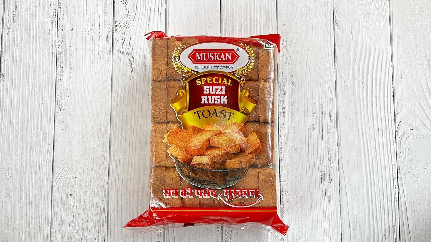 MUSKAN MUSKAN Premium Suji Rusk Special Handcrafted Delicious Taste Crunchy Tea Time Fresh Rusk [Pack Of 10] 400g each