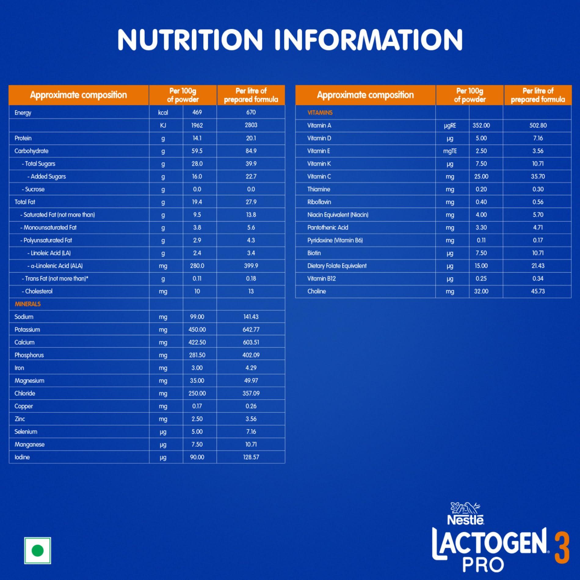 Lactogen Lactogen Infant Nestle Pro 3, Follow-Up Formula With Iron, Whey Protein And Vitamins, After 12 Months Up To 18 Months, Bag-In-Box Pack, 400G (Pack Of 2), Powder