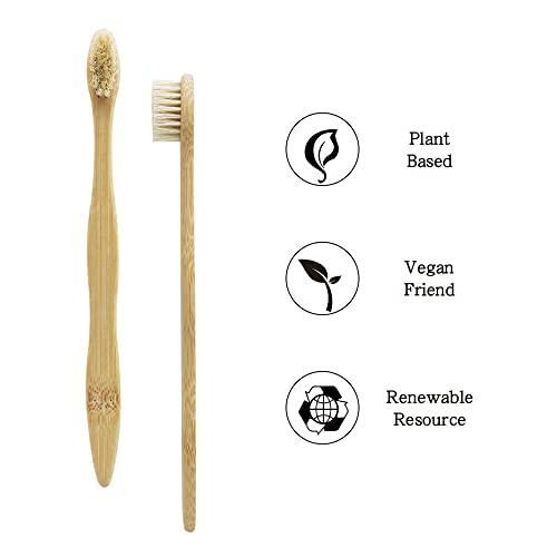 N-amboo N-amboo Bamboo Toothbrush Boar Bristles 100% Biodegradable and Natural 8 Pieces of One Pack