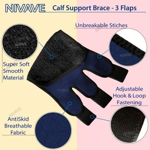 Nivave Nivave Calf Support Brace, Shin Splint Compression, Lower Leg Wrap Support for Torn Calf Muscle, Strain, Sprain, Pain Relief, Tennis Leg (Unisex) (1, Black, Universal)