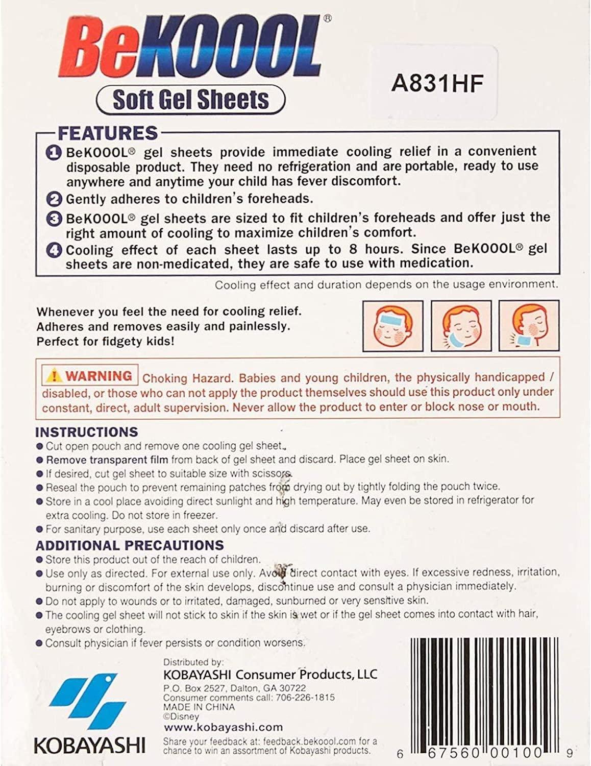 BeKoool Be Koool Be Koool Soft Gel Sheets For Kids Pack of 3