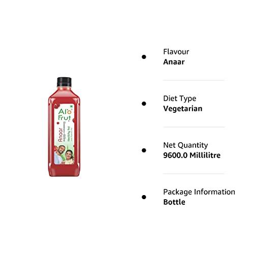 ALO FRUT Alo Frut Anaar Aloevera Juice WIth Aloevera Chunks 200ml(Pack of 48) - 1 Case | Fruit Juice WIth Aloevera Chunks | Healthy Hai Isme Aloevera Hai | Ready To Serve Drink