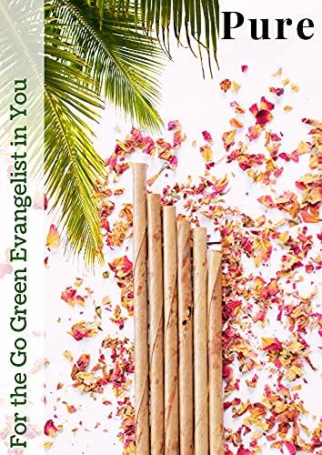 Pure Pure Coconut Leaf Straws for Drinking | 100% Natural, Biodegradable, EcoFriendly & Sustainable | Disposable Drinking Straw for Kids and Adults | Pack of 100 (5 mm diameter/140 mm Length)