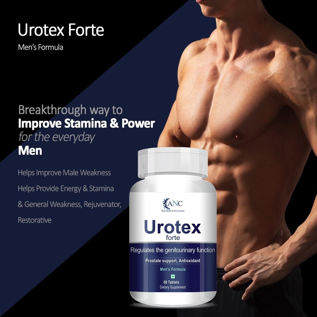 ANC Urotex Forte T-Booster Dietary Supplements 60 Veg Tablet-Helps in Muscle Growth, Enhance Immunity, Boost Energy Levels-Pack Of 2
