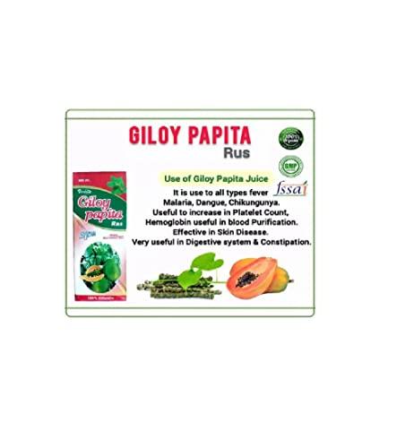 Generic Vardan Giloy Papita syrup 500 ml| Immuity Booster| suger free| Giloy with papita Ras (Pack of 2 500ml)