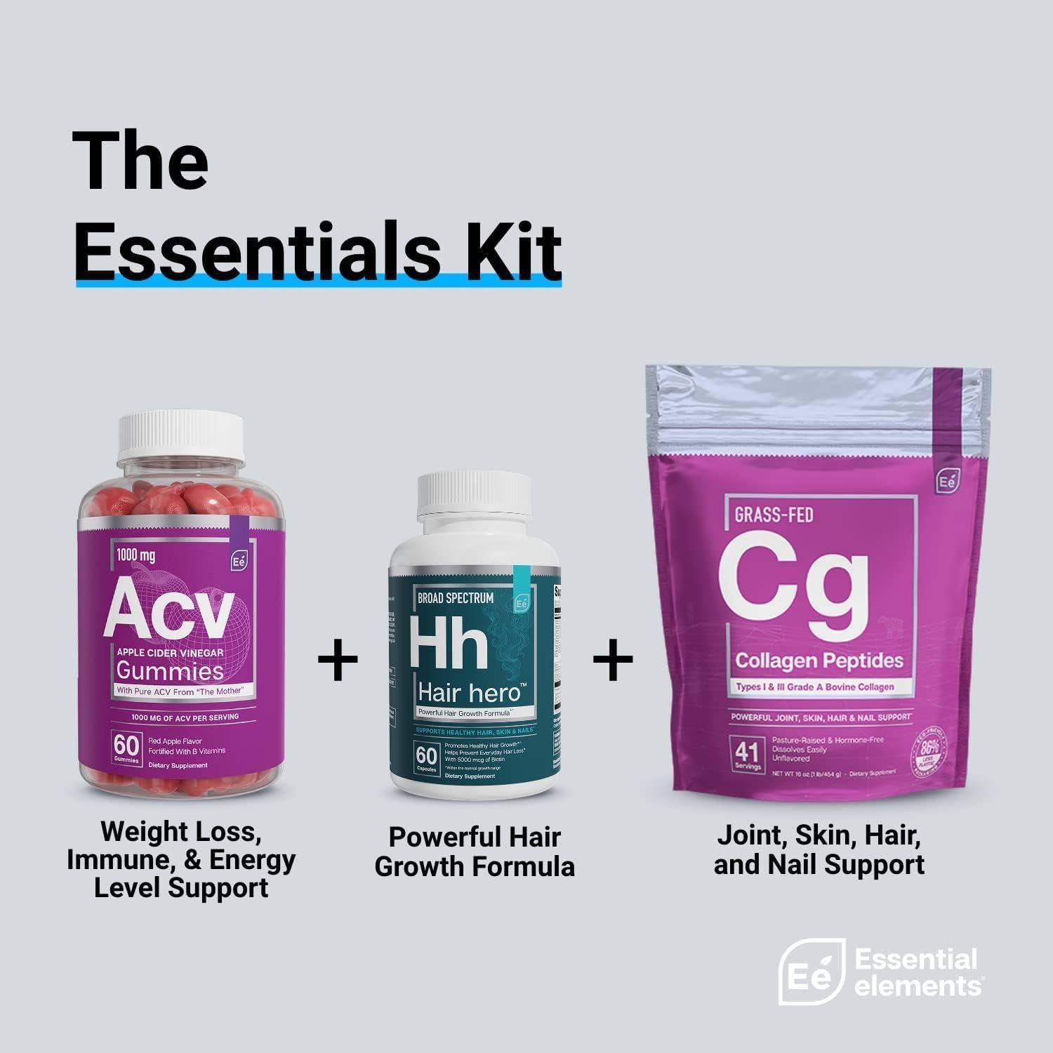 ATHINIKA NUTRITION Hair Hero - Hair Supplement for Women and Men - Powerful Hair Vitamin Formula for Hair Growth & Thickness - Healthy Hair, Skin, and Nails Product - 5000 mcg Biotin - Essential Elements