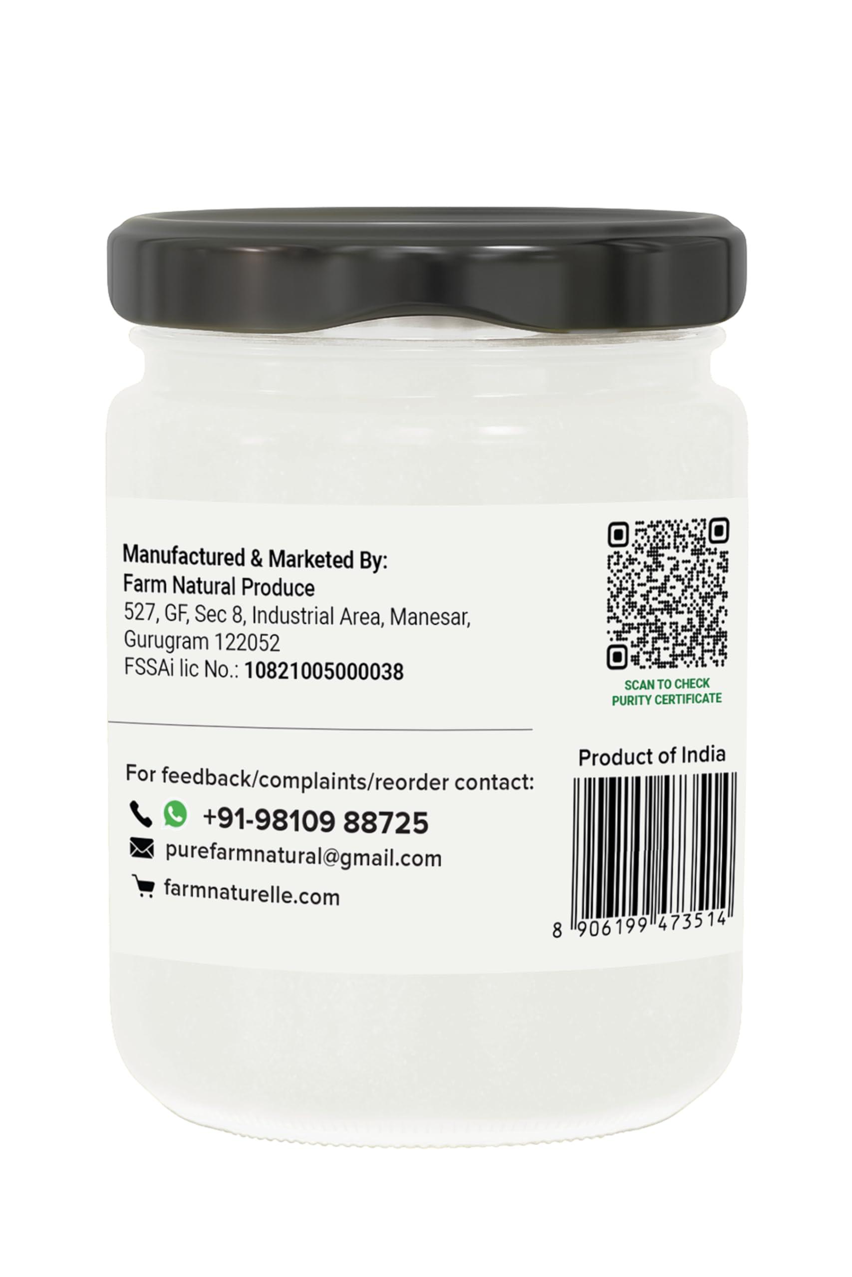 Farm Naturelle Farm Naturelle -100% Pure Organic Extra-Virgin Cold Pressed Coconut Oil 550ml | Aroma for Cooking & Healthy Skin and Hair | 100% Vegan (Glass Bottle -550ml)
