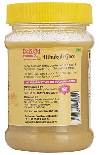 Delight Foods Delight Foods Uthukuli Pure Cow Ghee | Pure Clarified Butter | 100% Natural & No Preservatives (Ghee 400ml (200ml x 2))