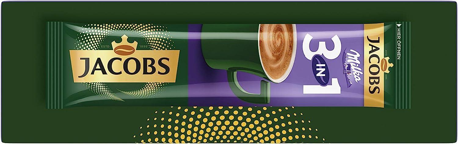 Jacobs Jacobs Milka 3 in 1 Coffee Specialties - 10 Sticks with Instant Coffee 180g (Imported)