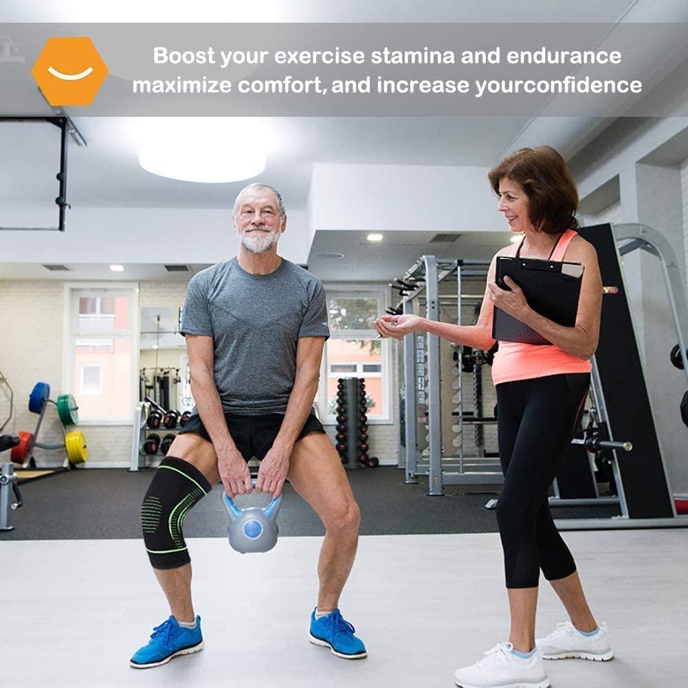 SWOPPLY SWOPPLY Knee support band Sleeve,Knee Guard Pad Brace Compression Fit Joint Pain and Arthritis Relief, Improved Circulation Wrist Band Straps Gym Workout,Fitness Weight Wraps (Knee Suport Band 2 pcs)