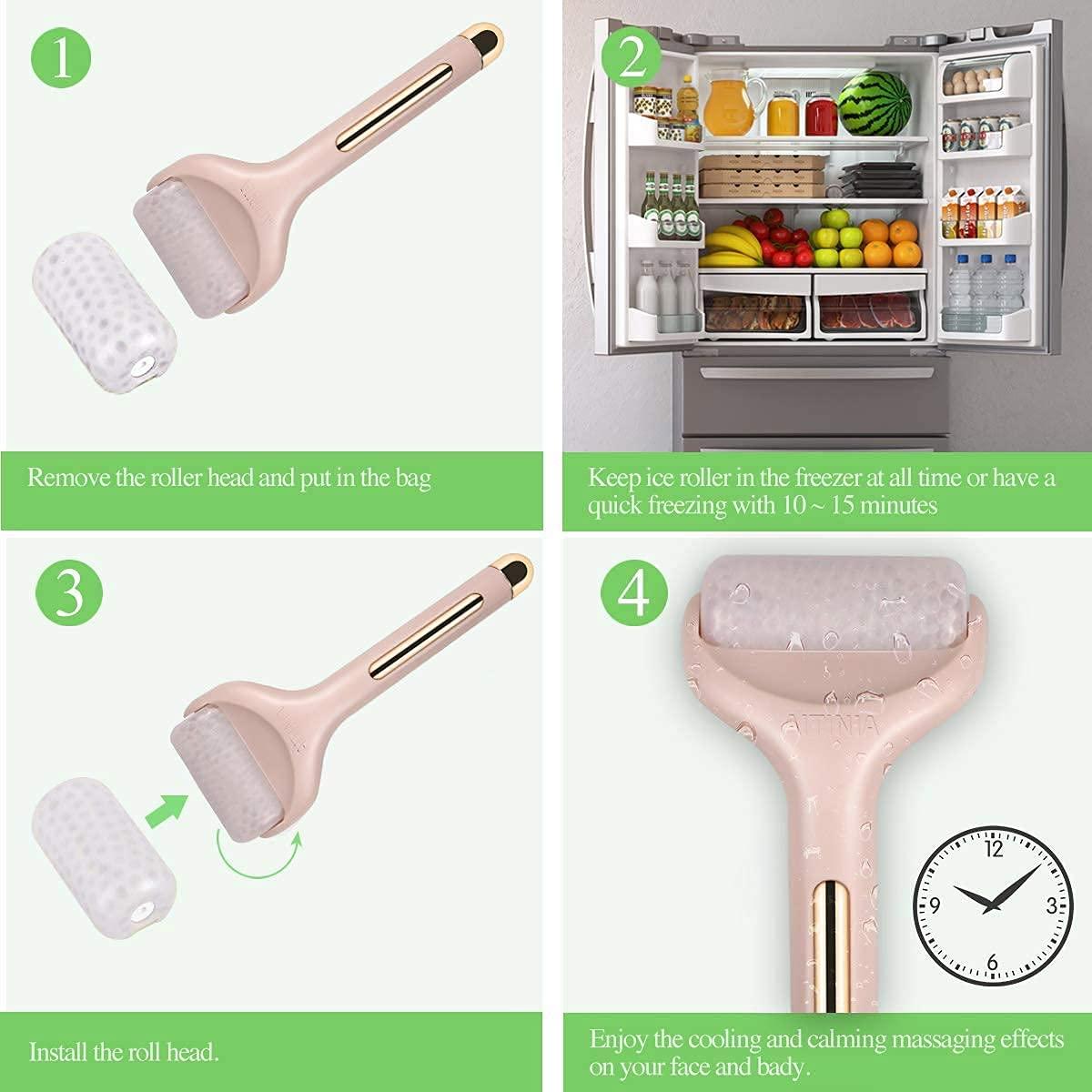 ACP ACUPRESSURE ACP ACUPRESSURE Roller Face Massager Facial Skin Care Tool with Cooling Gel for Face and Eyes, Puffiness and Pain Relief for Women & Men