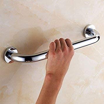 Implemental Bosney Steel Industries Heavy Duty Stainless Steel Grab Bar, Steel Handle, Toilet Grab Bar Shower Grab Bar (Chrome 30 cm) 12\" (inch) (Pack of 4)