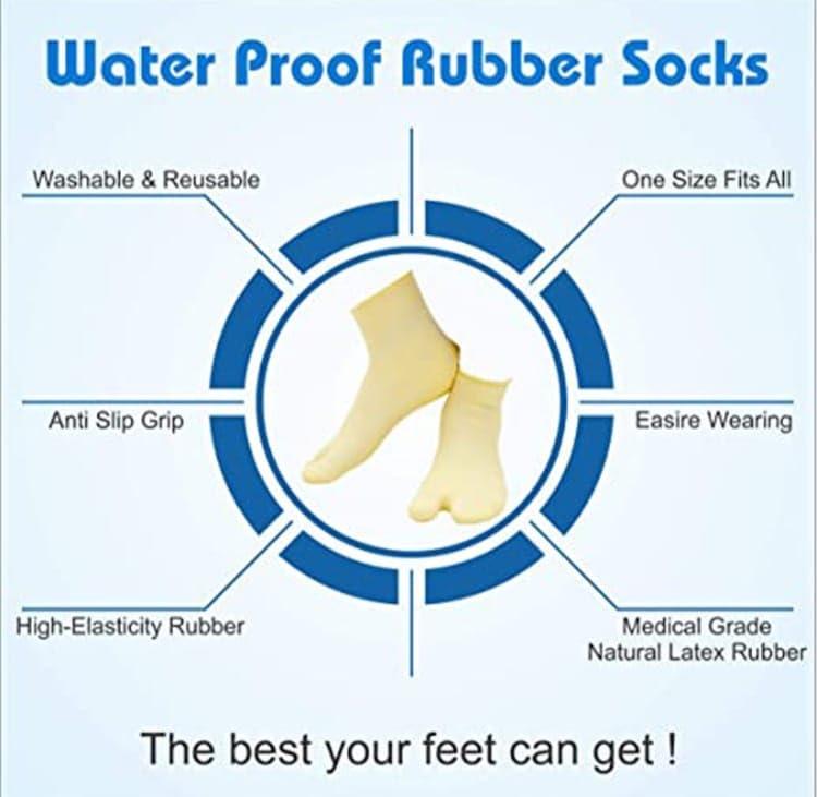 eumqestoer eumqestoer waterproof Rubber Socks, Anti Crack Gel Heel Ankle Length And Foot Protector Moisturizing Socks for Foot Care,Pain Relief for Men And Women (SKIN BROWN, SMALL)(1 PAIR)
