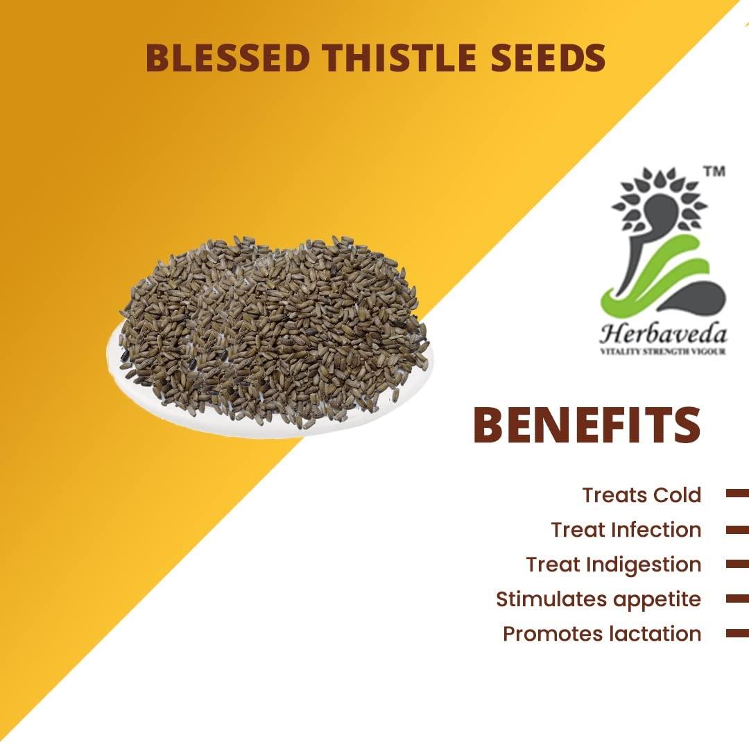 LEANBEING Herbaveda- Blessed thistle seeds 100g | Good for women | Promotes diegestion