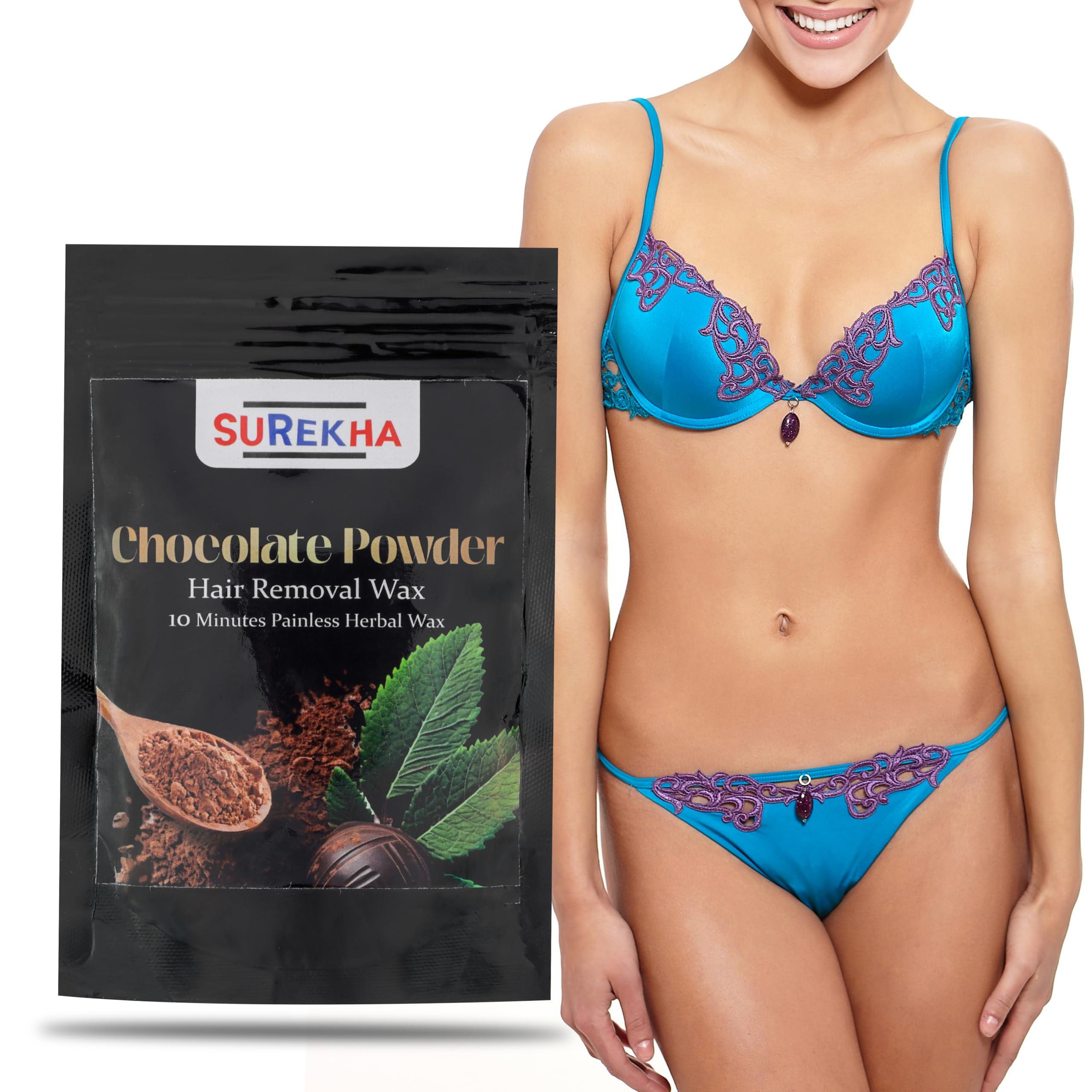SUREKHA SUREKHA Hair Removal Wax Chocolate Powder Full Body, Easy Home Use, Chemical-Free, No Irritation Or Rashes For Men & Women | Men & Women Leg, Underarm, Chest and Bikini for All Type Skin (1)