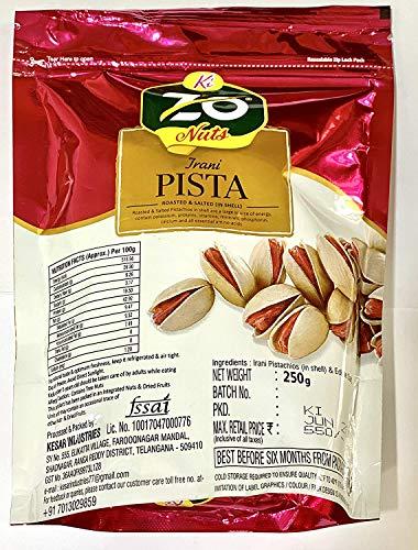 DRY FRUIT HUB Zo Nuts Pista 250 Grams Pistachio Roasted & Salted Value Pack Pouch, Pistachio
