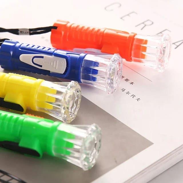 Generic Small Plastic Tourch Light Toy with Lanyard for Kids | Boys & Girls Best Birthday Return Gifts | Pack of 4