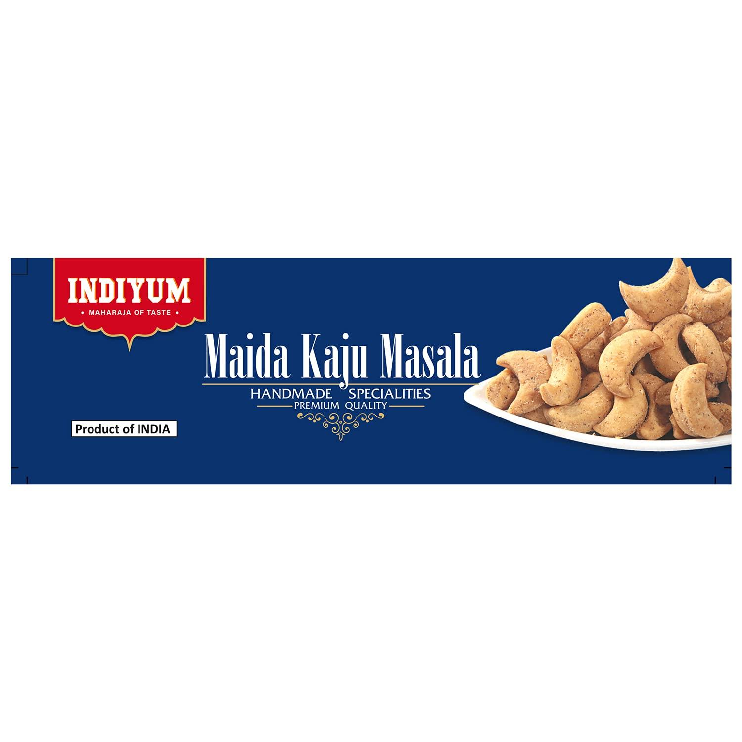 Indiyum Indiyum Maida Namkeen Snacks Maida Kaju Masala 400g