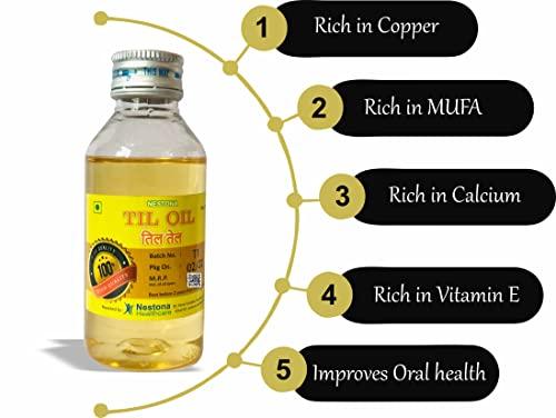 Nestona Til Tel (Sesame Oil)100 ml | Massage oil | Ayurvedic massage | Therapeutic oil | Relaxation | Stress relief | Joint and muscle pain | Nourishing | Moisturizing