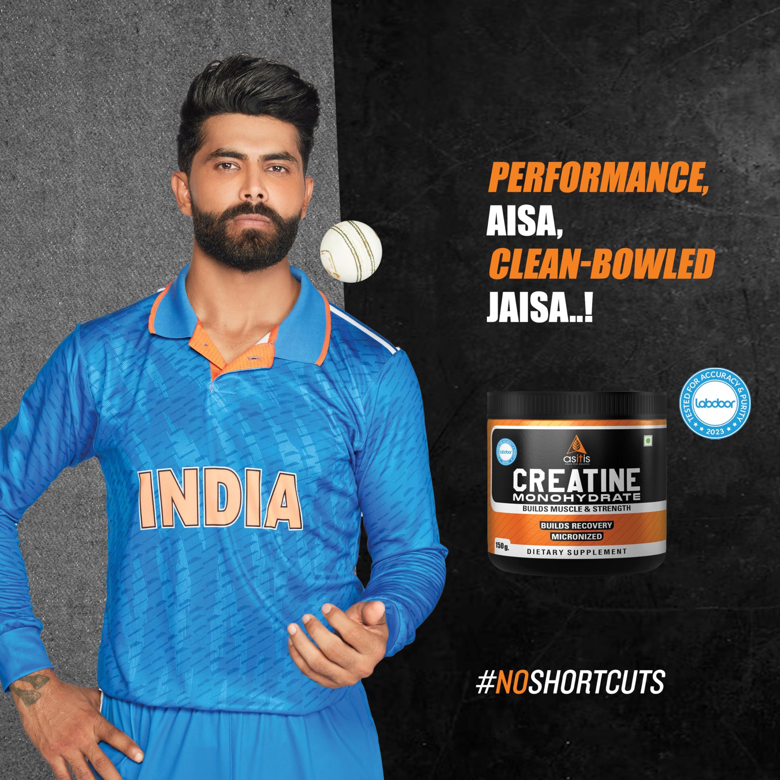 Asitis Nutrition AS-IT-IS Nutrition 100% Creatine Monohydrate, Pure 2.5g Micronized Powder with Rapid Dissolution & Absorption, USA Labdoor Certified for Accuracy & Purity, Supports Performance & Recovery- Unflavored, Single Ingredient- 150g (60 servings)