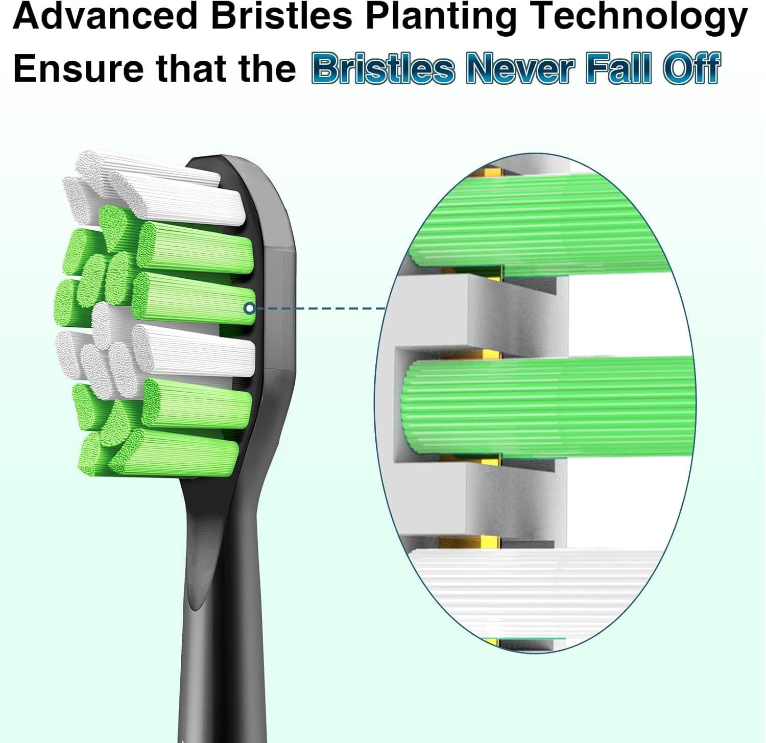 Aoremon Aoremon Replacement Toothbrush Heads for Philips Sonicare Diamondclean HX6062/95 Black, 10 Pack