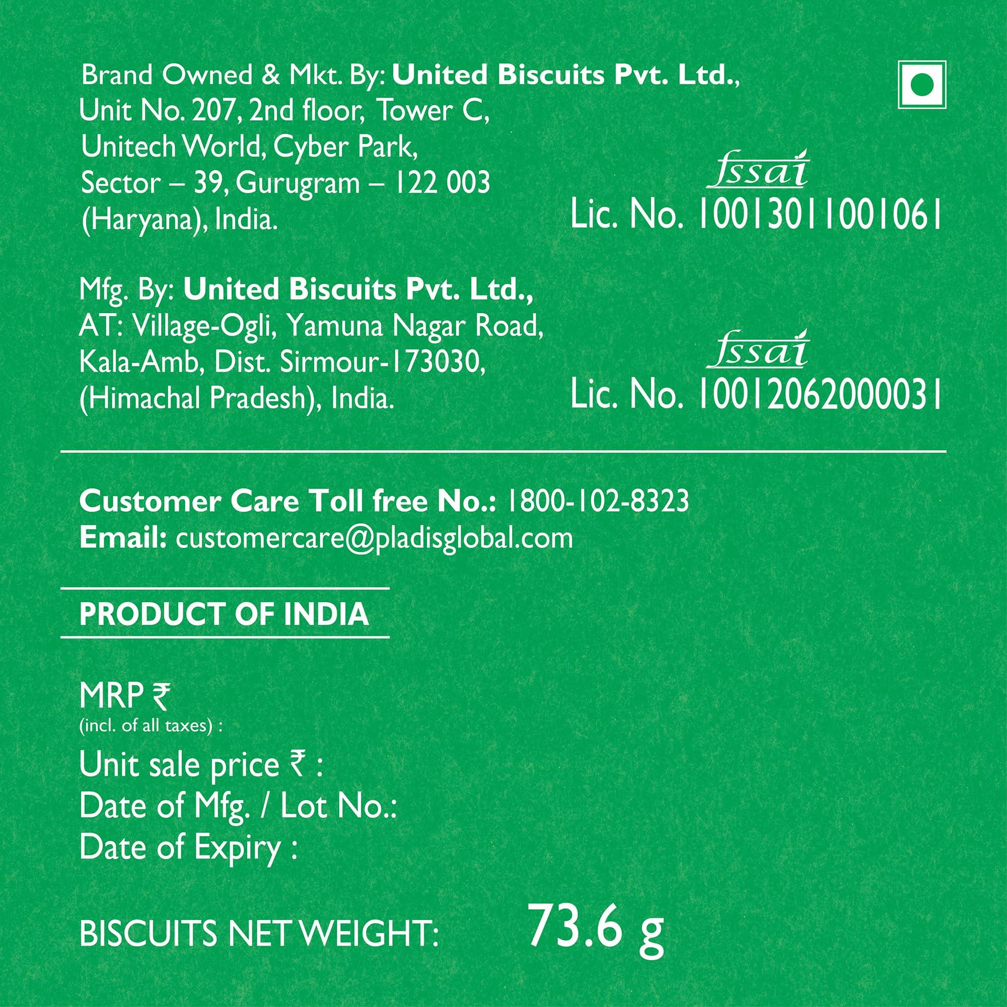 McVities Mcvitie\'s Millet Almond Cookies With Goodness of Wholewheat, Jowar, Bajra, Ragi and 0% maida, 73.6g (Pack of 4)