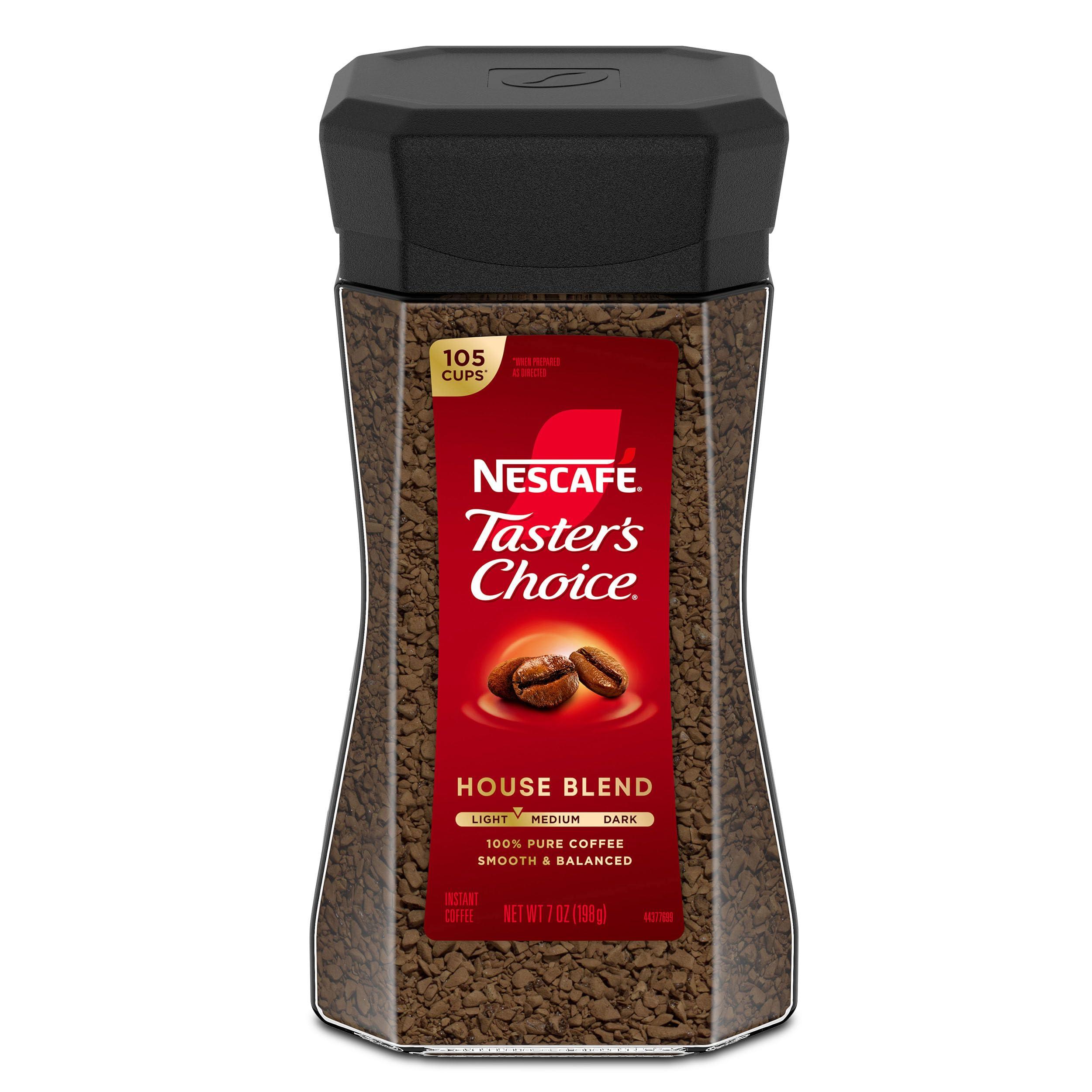 Nescafé Taster\'s Choice Nestle Nescafe House Blend Nescafe Instant Ground Coffee (7 Oz), Jar
