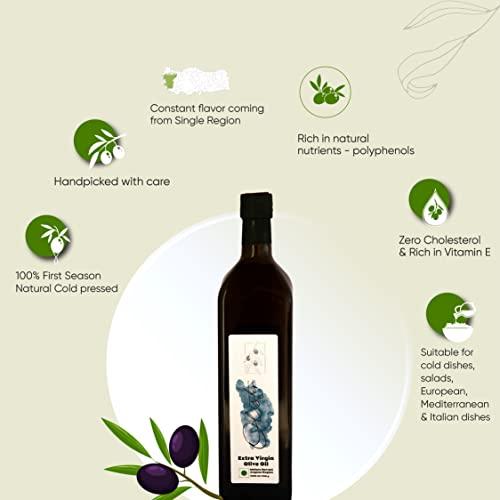Olister Olister Extra Virgin 100% Natural Mature Harvest Olive oil, First Cold Pressed, Perfect for Indian Cooking and Indian Dishes (1L)
