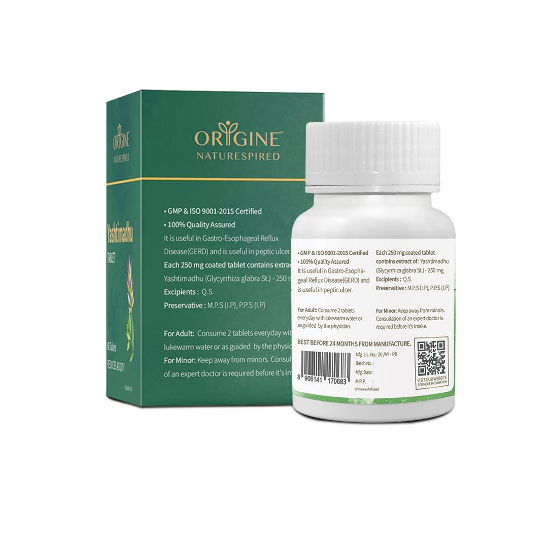 ORIGINE NATURESPIRED Origine Naturespired Yashtimadhu Wellness Pure Herbs Yashtimadhu | For Respiratory & Gastric Wellness | Natural & Safe Ayurvedic Antacid, 60 Tablets