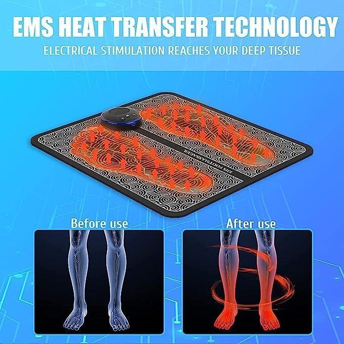 ONESTA Onesta EMS Foot Massager Mat for Neuropathy - Foot Massager for Pain Plantar Relief, Improve Circulation, Muscle Relaxation, Portable & Rechargeable Feet Massager Heavy PVC Pad with 8 Modes &19 Levels