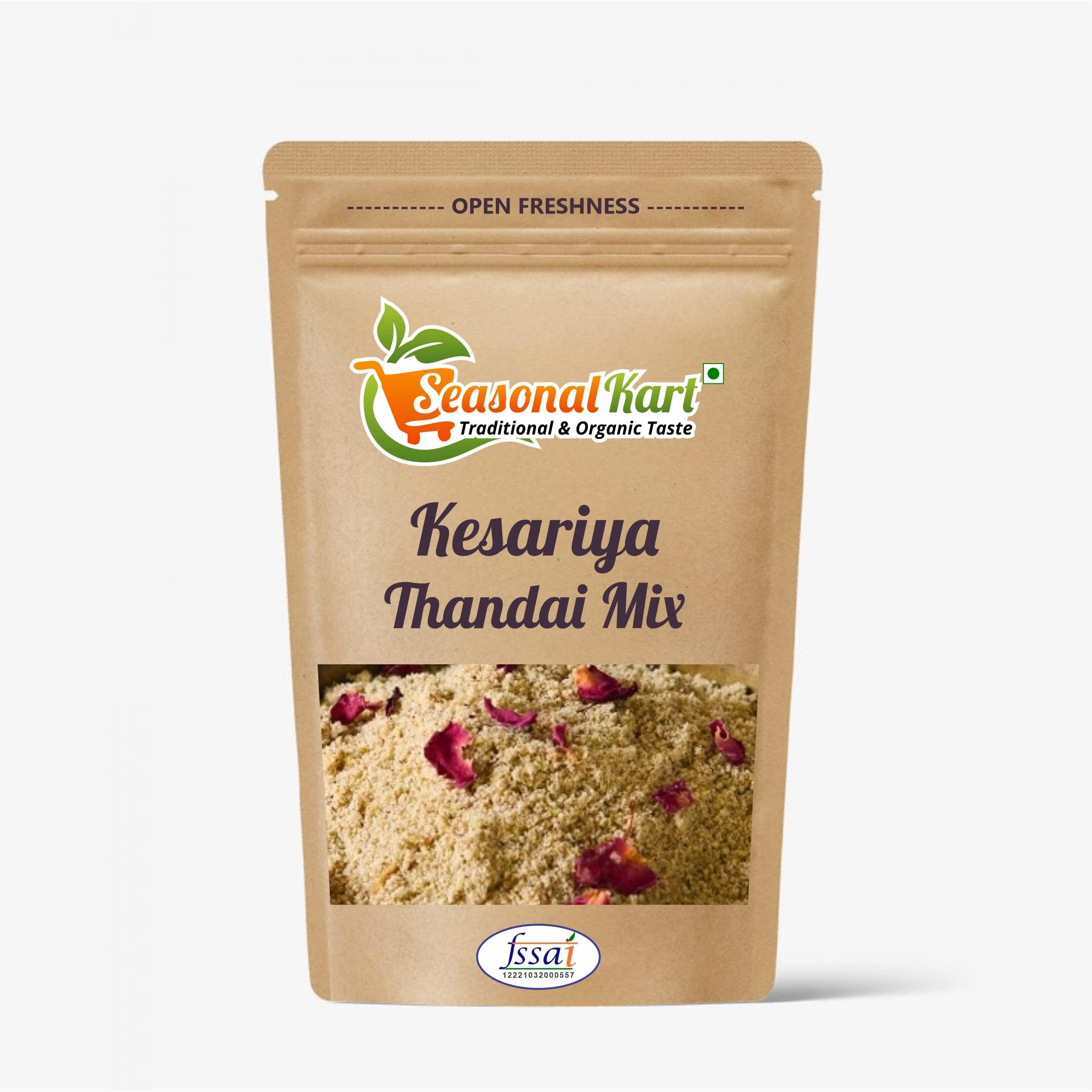 Seasonal Kart Seasonal Kart Fresh And Natural Kesariya Thandai Mix Thandai Powder |Organic & Natural No Added Preservative, Essence And Color | Perfect Summer Drink| (800 Grams)