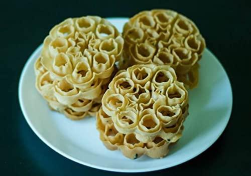 Lazy Shoppy Lazy Shoppy Achappam | Rose Cookies | Achu Murukku | Home Made Snacks | | Murukku | | (10 Achu Murukku in 1 Pack) | Fried Cookies | South Indian Snacks (Pack of 2)