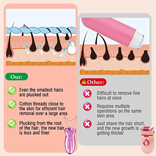 TFW ECVISION Electric Shaver Ladies Epilator Facial Hair Epilator Facial Hair Remover Pull Faces Delicate Beauty Epilator Pull Face Device Depilation (Pink)