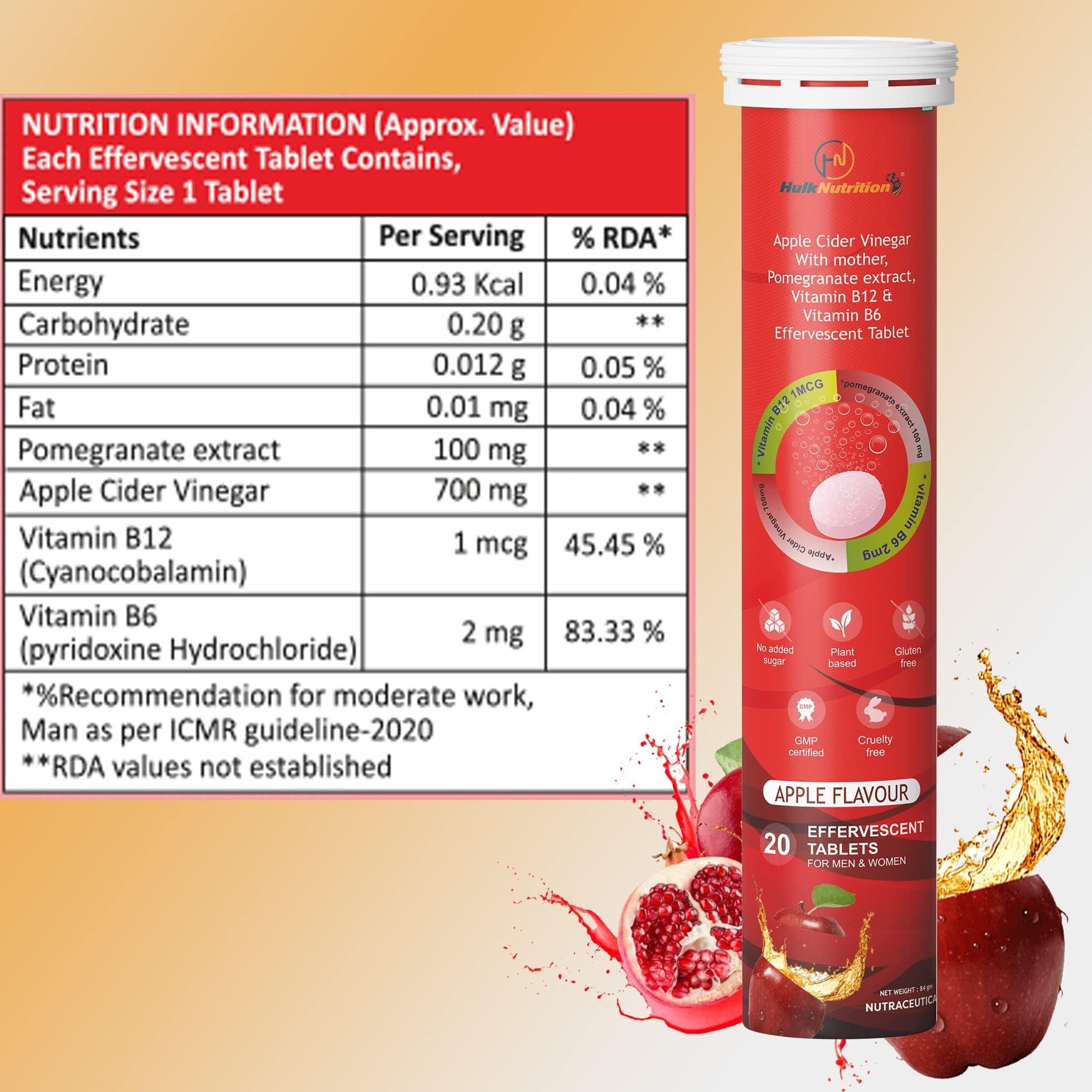 HulkNutrition HulkNutrition Hardcore Pre-Workout Supplement, Energy Drink with Creatine Monohydrate, Arginine AAKG, Beta-Alanine, Explosive Muscle Pump, Caffeinated Punch - For Men & Women [30 Servings, Cranberry] + Hulk Nutrition Apple Cider Vinegar (ACV) Efferve