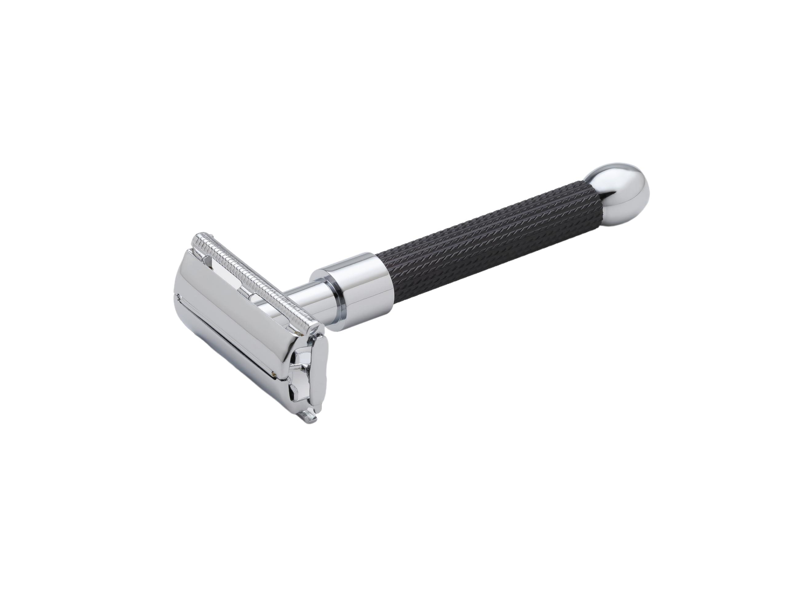 Pristine Pristine Shaving Double Edge Butterfly Safety Razor b 005 (Black-chrome) (Black)