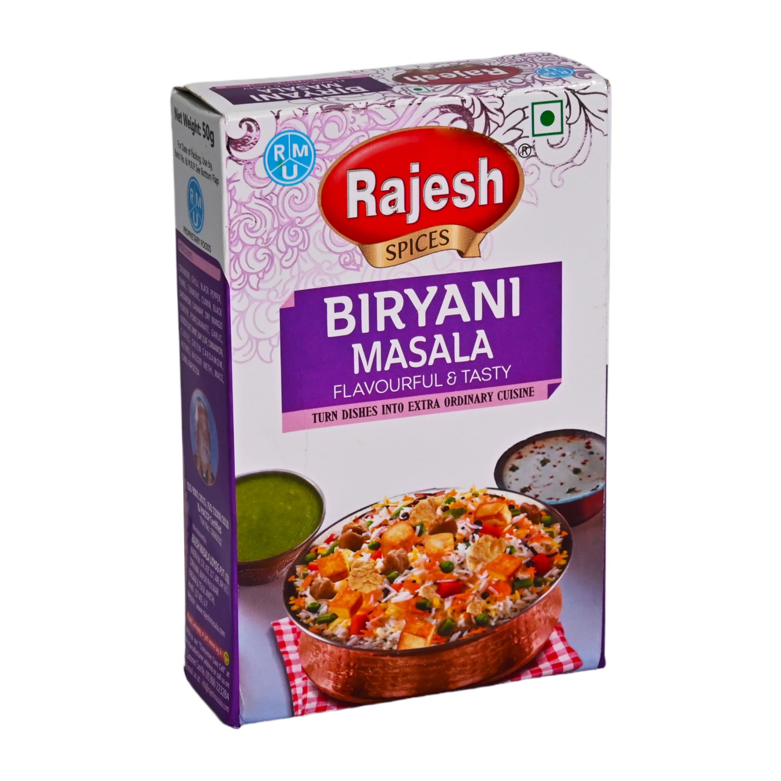 Rajesh Rajesh Biryani Masala Powder | Spices With Natural Ingredients For Delicious Cooking - 50 gram Each (Pack of 2)