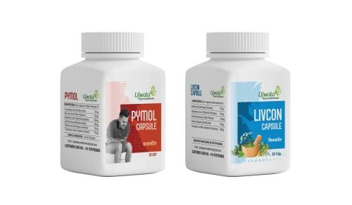 Ujwala Ayurvedashram Ujwala Ayurvedashram Pymol + Livcon Capsule and Manulex Churna(pack of 3) Complete KIT for Piles and support Fissure, Fistula, Inflammation & Rectum