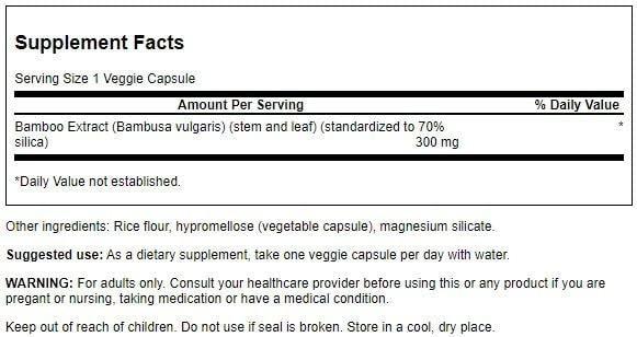 Swanson Swanson Superior Herbs Bamboo Extract -- 300mg -- 60 Capsules One Bottle of 60 Capsules