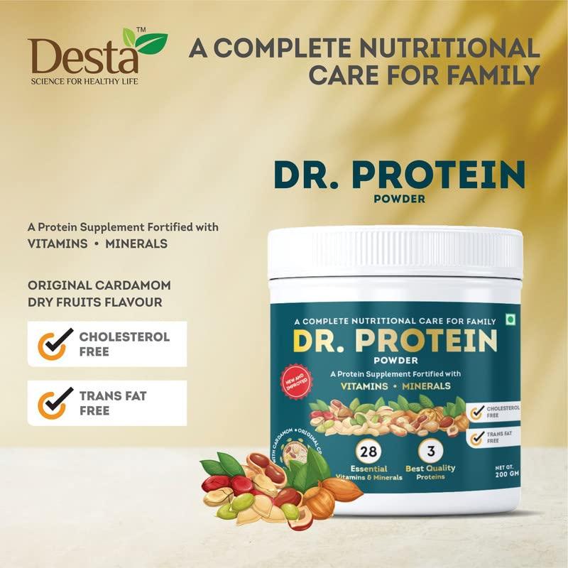 Delwis Delwis Dr. Protein* - Protein Powder with Cardamom Dry Fruits Flavour - 200gm (Pack of 1)